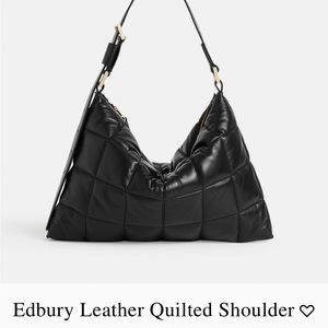 Black Quilted Leather All Saints Shoulder bag